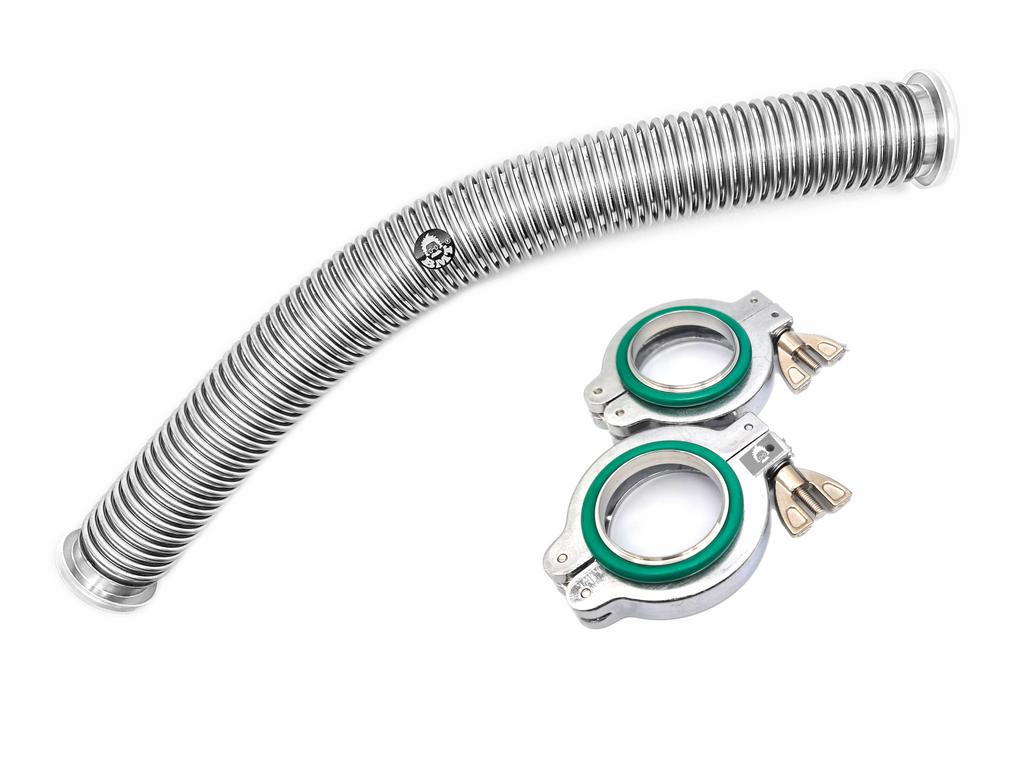 KF40 flange extra flexible, corrugated vacuum bellow hose, SS304, with clamps & centering rings