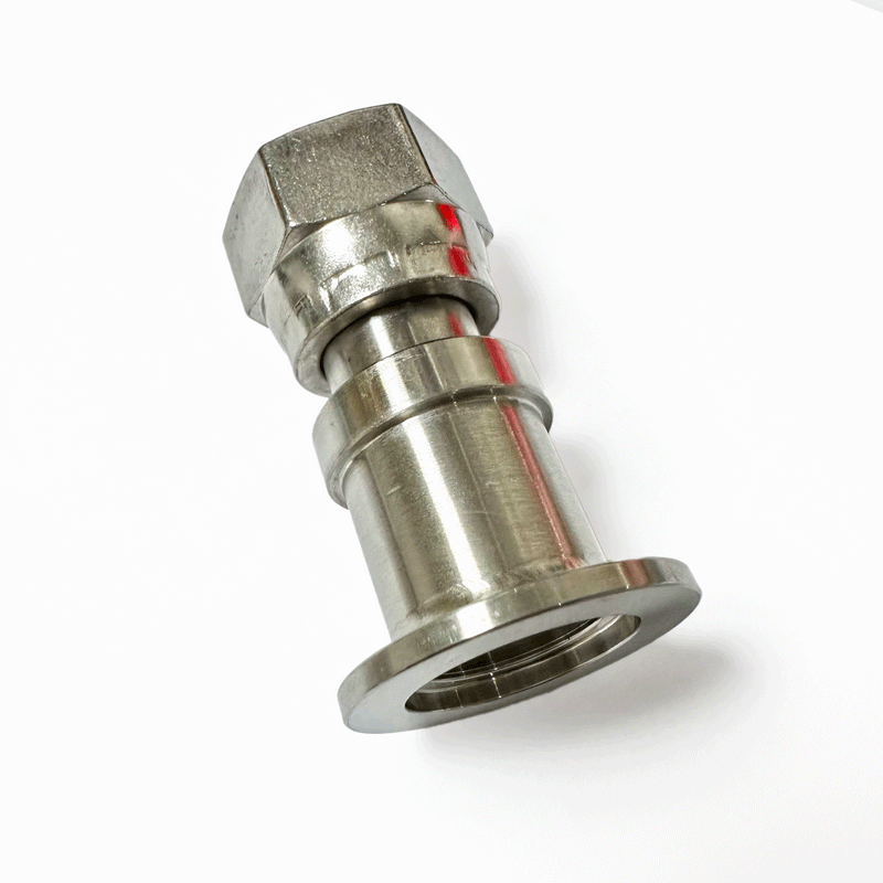 Female 3/4" JIC 37 Degree Flare Fitting to KF25 Flange, Freeze Dryer Adapter, Made of Stainless Steel