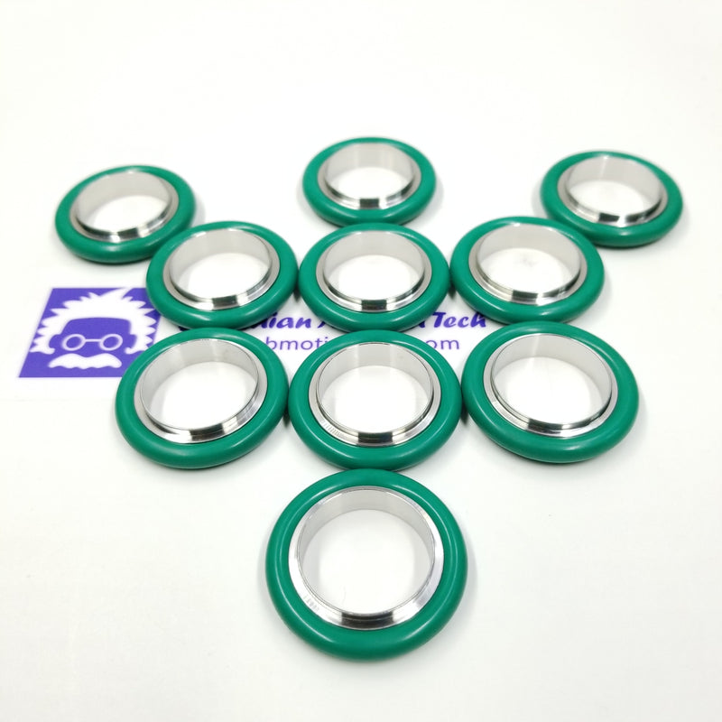 KF25 Stainless steel centering Ring +  FKM Viton O-ring Green color (10 pcs pack)
