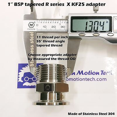 1" Male BSP tapered R series X KF25 Flange stainless steel vacuum adapter