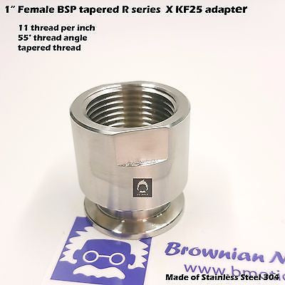 1" Female BSP R series X KF-25 flange stainless steel vacuum adapter