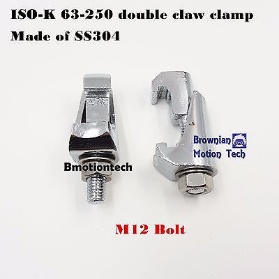Double claw clamp for ISO-K 63-250 flange M12 BOLT, made of SS304, Pack of 4pcs