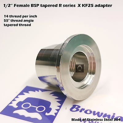 1/2" Female BSP R series   x KF25 flange stainless steel vacuum adapter