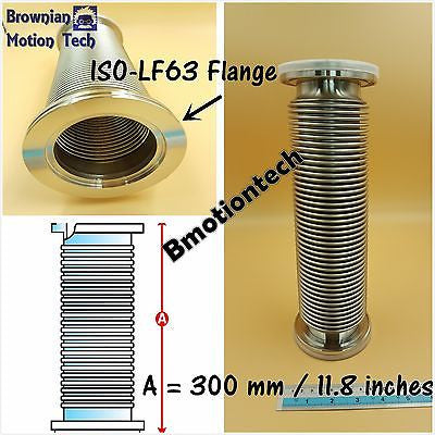 ISO LF63 ISO-K 63 Flange, 12" / 300mm  Vacuum flexible bellow hose, SS304