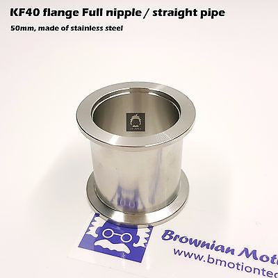 KF40 NW40 QF40 flange stainless steel full nipple length 10 cm or 3.93"
