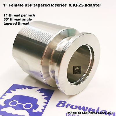 1" Female BSP R series X KF-25 flange stainless steel vacuum adapter