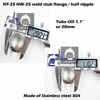KF25 NW25 flange half nipple / weld stub flange length = 3 cm 1.18"