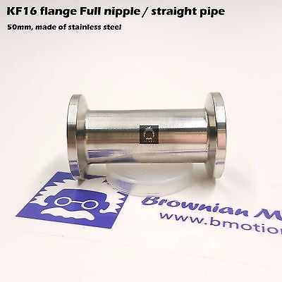 KF16 NW16 QF16 flange stainless steel full nipple length 5 cm or 1.98"