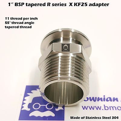 1" Male BSP tapered R series X KF25 Flange stainless steel vacuum adapter