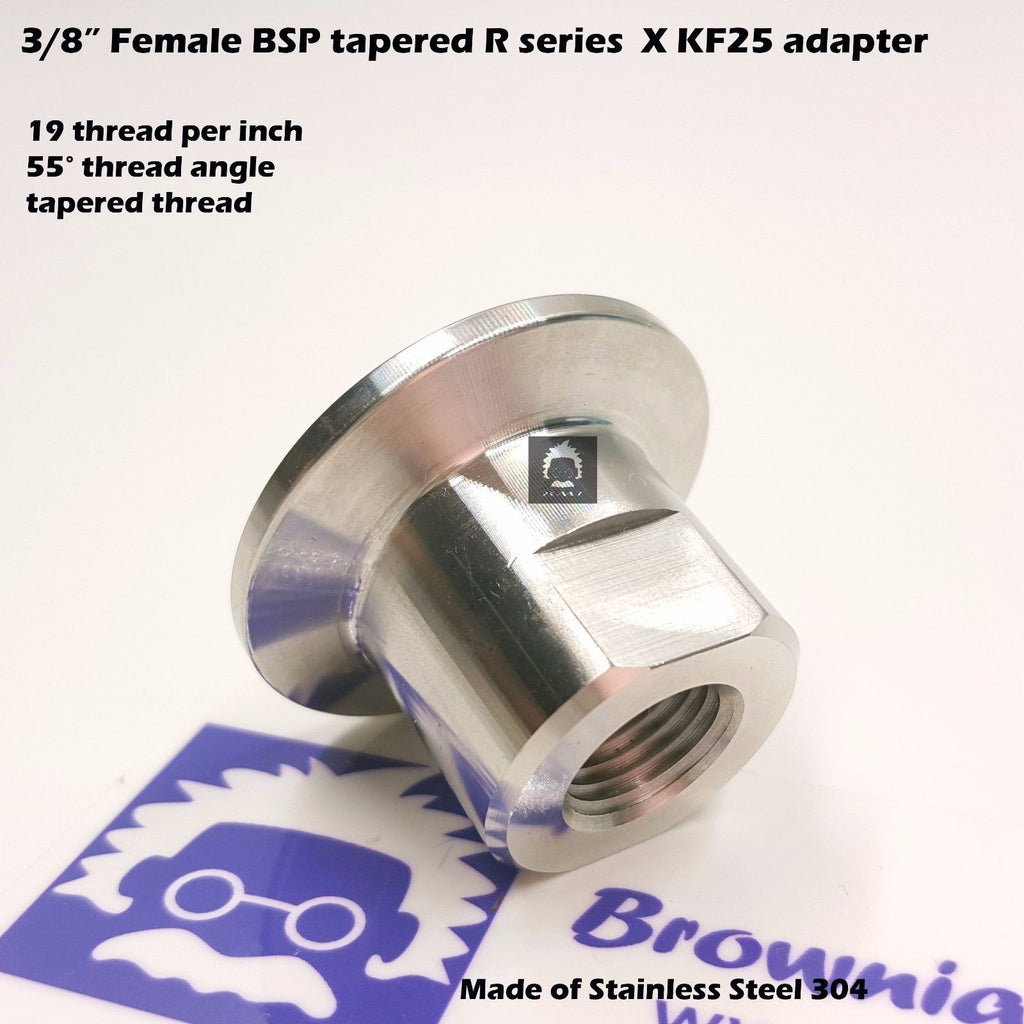 3/8" Female BSP R series X KF-25 flange stainless steel vacuum adapter