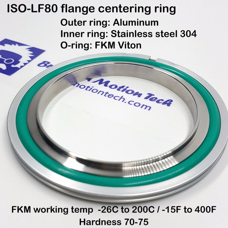 ISO LF 80 flange centering ring Inner SS304 Outer Al O-ring FKM viton