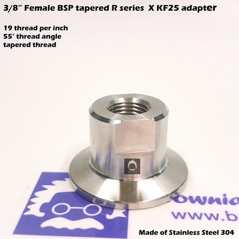 3/8" Female BSP R series X KF-25 flange stainless steel vacuum adapter
