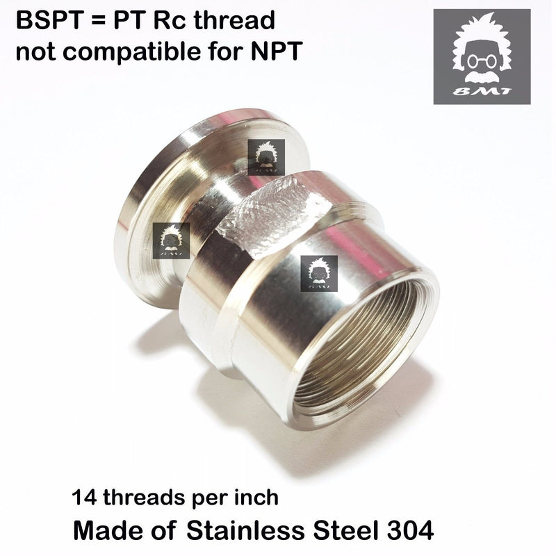 1/2" Female BSP R series x KF16 flange stainless steel vacuum adapter