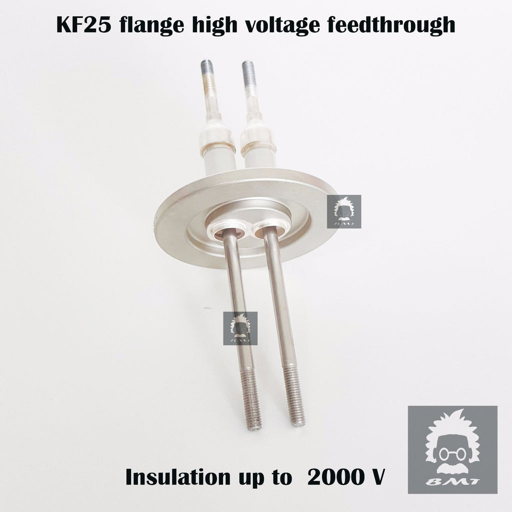 KF25 flange electrical high voltage vacuum feed-through 2 Poles M3 insulation 2KV