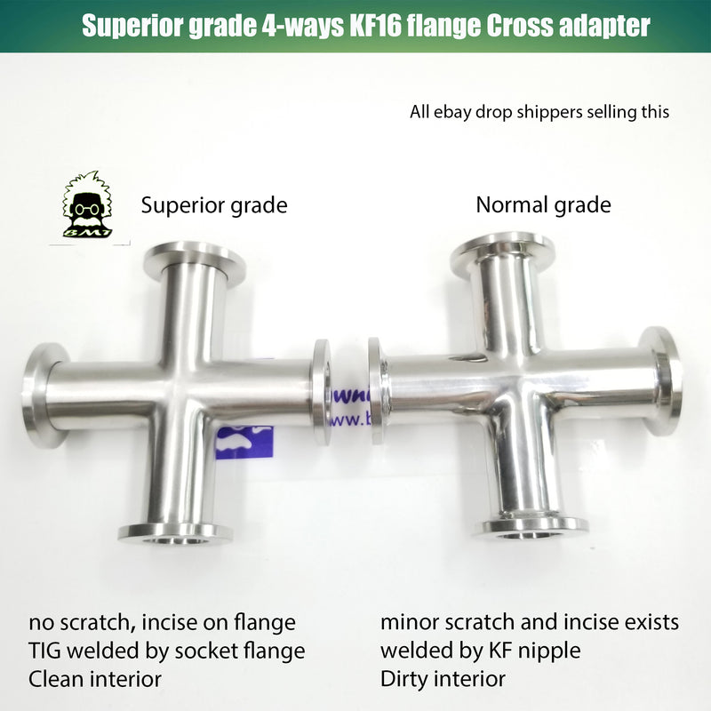 Cross, 4 x KF16 flange - Superior grade