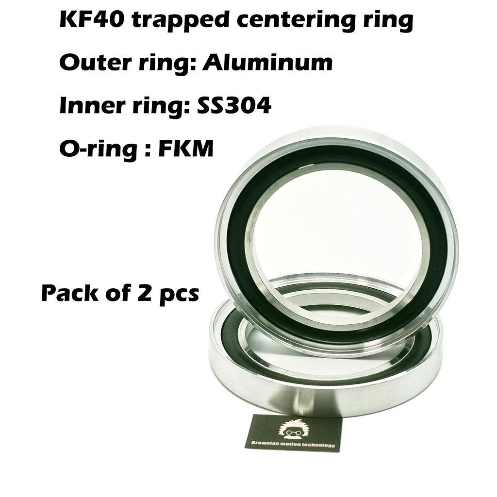 KF40 NW40, Trapped centering ring, over pressure centering ring, FKM O-ring (Pack of 2 pcs)
